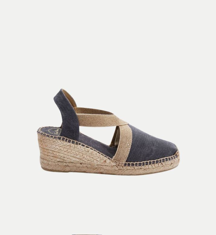 Toni Pons Terra-v Canvas Mid-wedge Closed-toe Espadrille, Black, Eu-38, Packshot View
