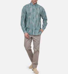 قميص قطن ضيق طويل الأكمام