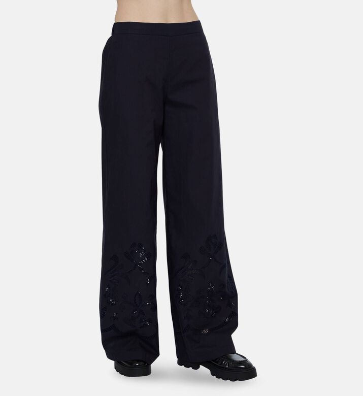 Forte-Forte Flower-embellished Wide-leg Pants, Model View