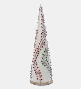 Embellished Flocked Cone Tree Embellished Flocked Cone Tree
