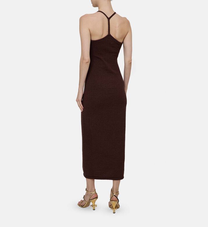 Knit Cut-out Halter Neck Midi Dress