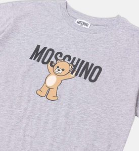 تيشيرت قصير الأكمام قطن بطبعة شعار دب تيدي