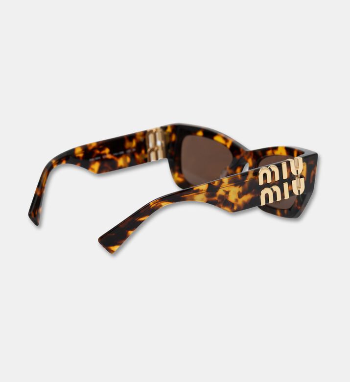 Miu Miu Gold Logo Temples Square Frame Sunglasses 51, Terracotta, Packshot View