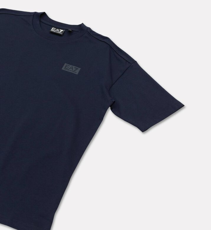 EA7 Cotton Classic Short-sleeve T-shirt, Blue, 10y, Packshot View