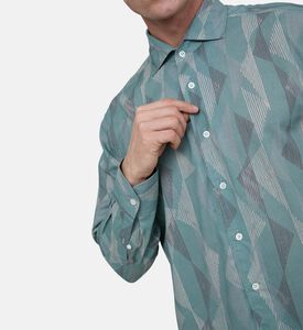 قميص قطن ضيق طويل الأكمام