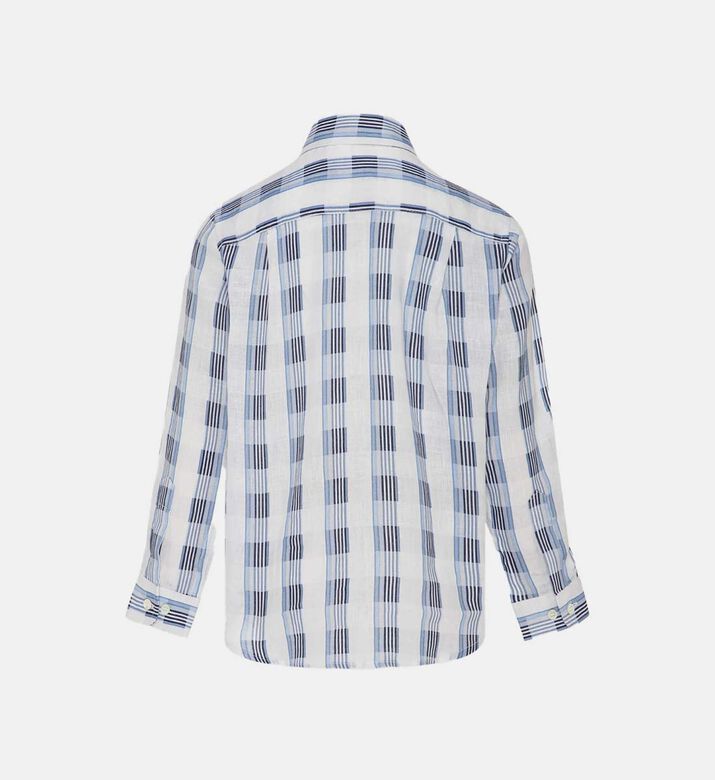 Linen Checked Button-down Shirt