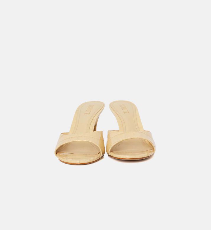 Croco Patent Leather Mid-heel Mules