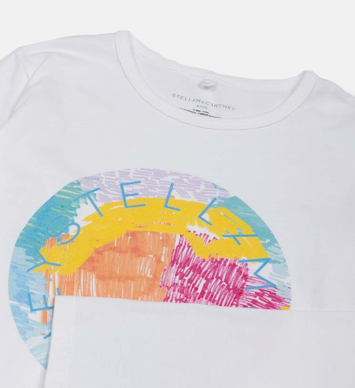 تي شيرت قطني بطبعة شعار الماركة