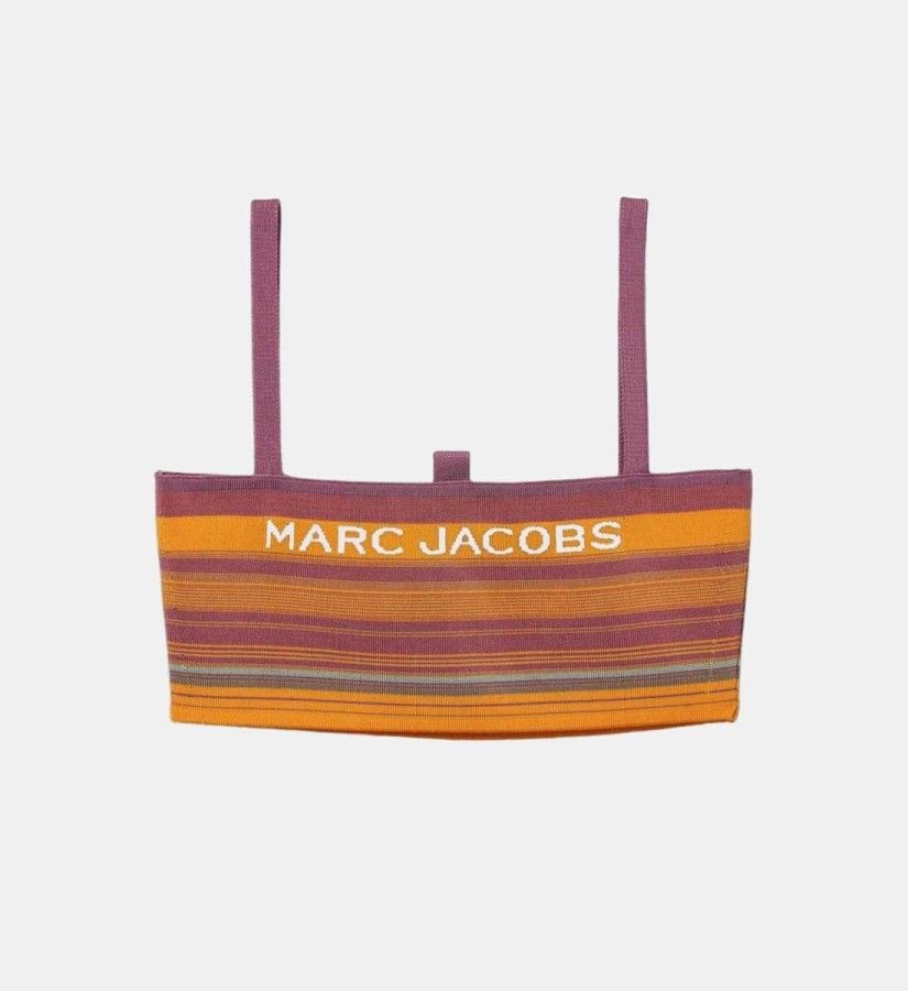 Marc Jacobs Logo print Knitted Striped Bandeau Top Tops