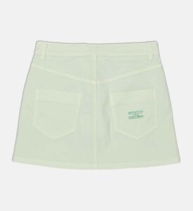 La Mia Bambina Floral Embroidered Button Closure Skirt, Light-green, 12.5y, Packshot View