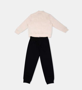 طقم بدلة رياضية قطن بشعار قطعتين