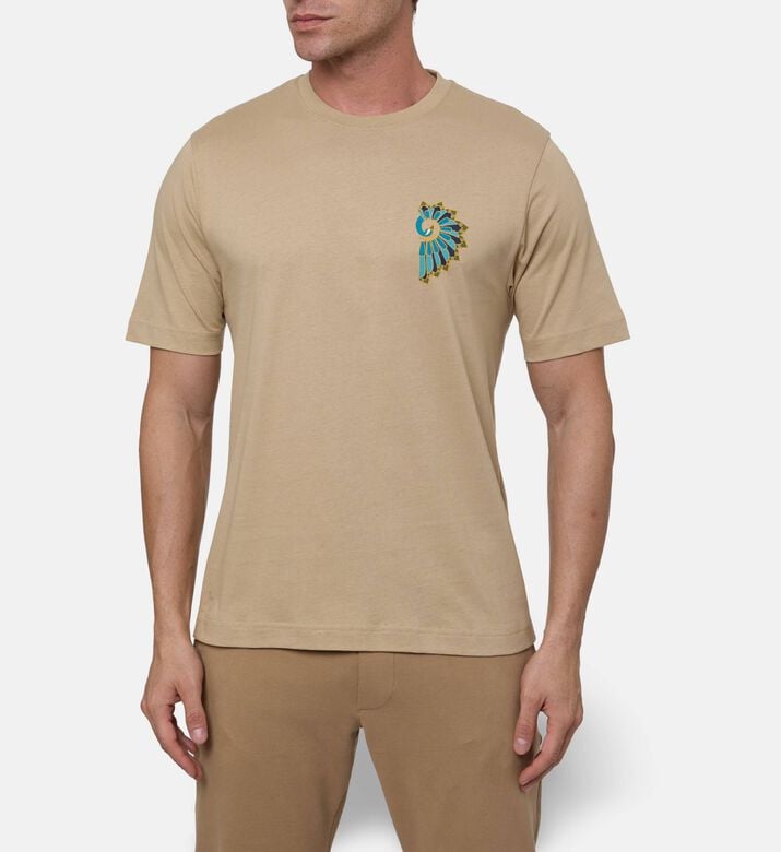 Pal Zileri Printed Peacock T-shirt, Model View