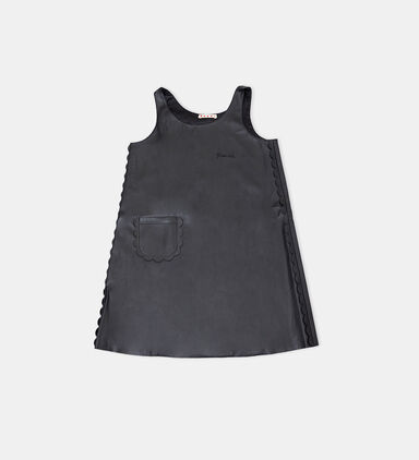 Faux Leather Scalloped Dress
