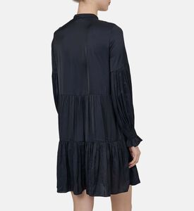 Randy Satin Buttoned Neck Dress