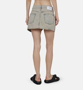 Cross-over Denim Mini Skirt