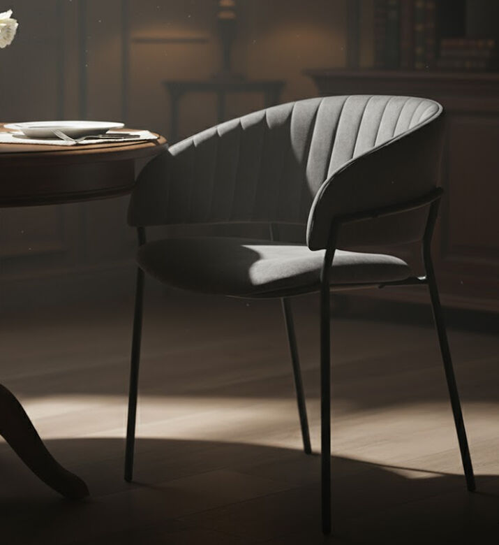 Home Deco and More Assia Dining Chair, Anthracite, Packshot View