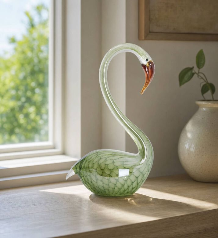 Light and Living Glass Swan Glossy-finish Ornament, Model View