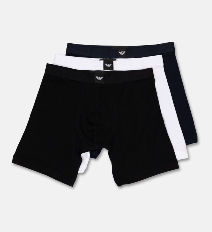 Emporio Armani Three-pack Long Trunk Briefs Set, Black, Xl, Packshot View