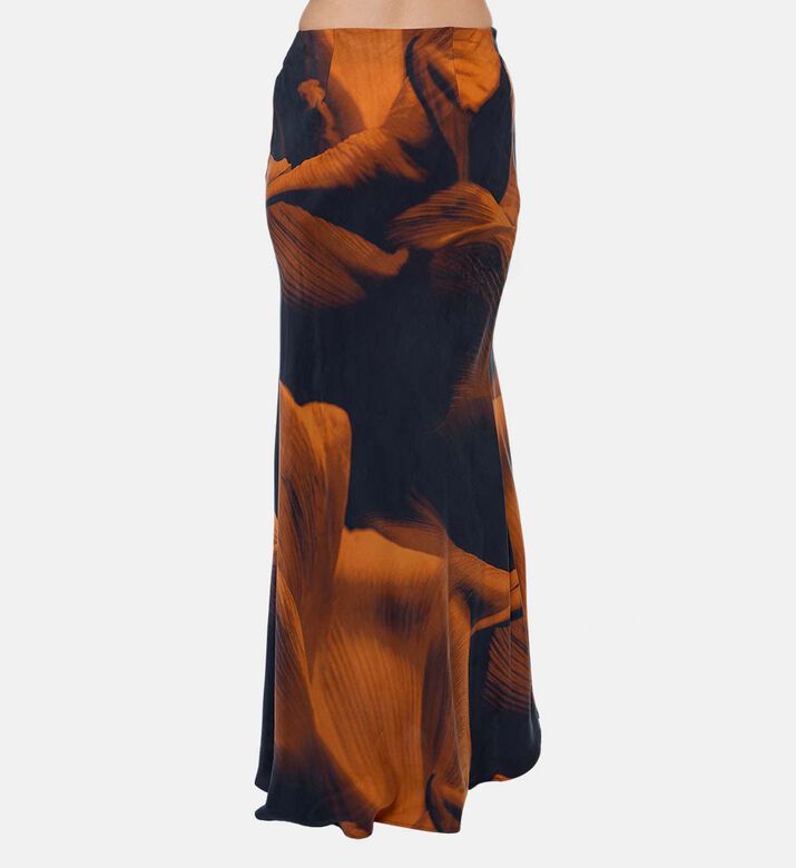 Niluu Floral-print Ruffle Hem Maxi Skirt, Model View