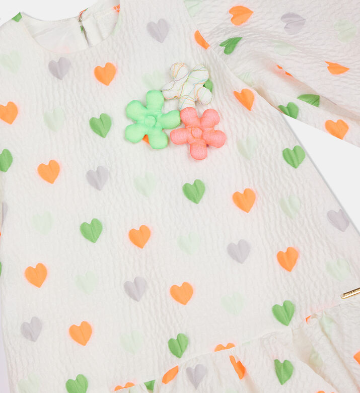 Junior Girl Embossed Heart Dress