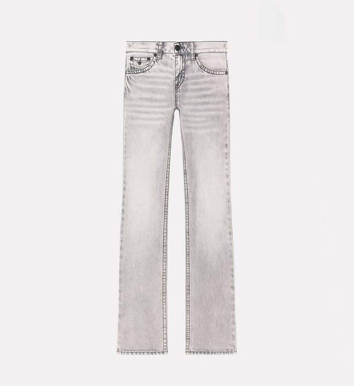 True Religion Contrast Stitching Acid-wash Flared Jeans, Grey, 28, Packshot View