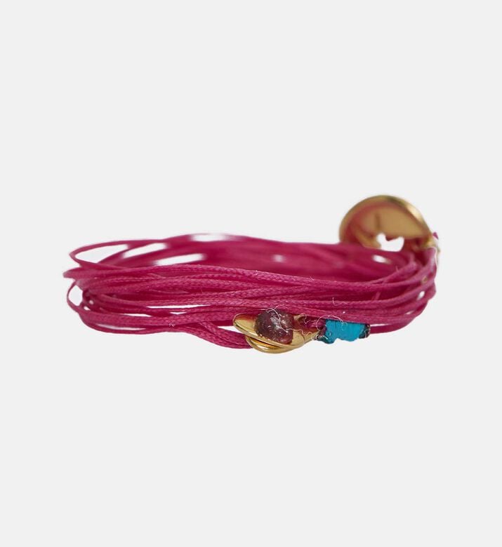 Burgundy Multiple Tour Sea Starfish Medal Wrap Bracelet