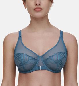 Chantelle Embroidered Lace Bra, Blue, 105, C, Model View