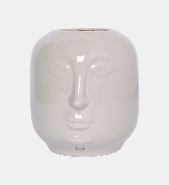 Stoneware Head Design Flowerpot