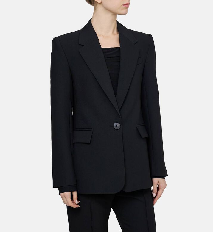 Single-button Notched Lapel Blazer