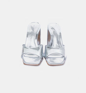 صندل مفتوح من الخلف بكعب منحوت معدني