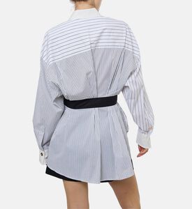 Edward Achour Paris Striped Button-front Blouse, Model View