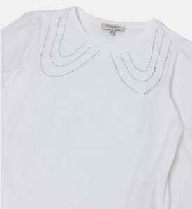 فتاة مايكرو حجر الراين تي شيرت