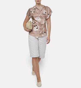 Soeur Fedora Draped-neck Printed Blouse, Model View