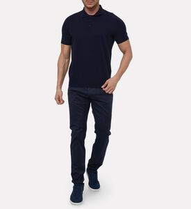 Corneliani Classic Cotton Polo Knit, Navy, 58, Model View