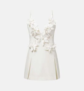 Yuliya Floral-applique V-neck Mini Dress Yuliya Floral-applique V-neck Mini Dress