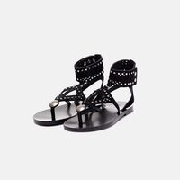 Edil Flat Studded Leather Sandals