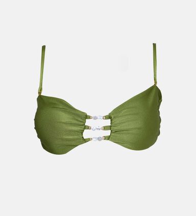 Olive Green Satin Bikini Top