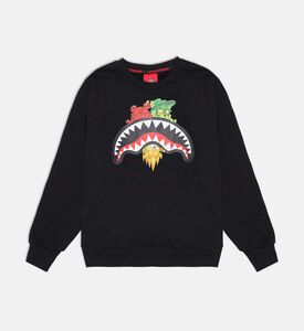 Sprayground Sharks-in-paris Characters Sneaking Sweatshirt, Black, 10y, Packshot View