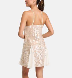 Pleated Floral Embellishment Mini Dress Pleated Floral Embellishment Mini Dress