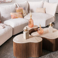 Mari Travertine Top Coffee Table
