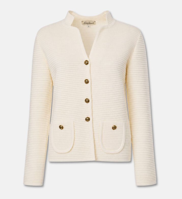 Luisa Spagnoli Textured Buttoned Knit Jacket, Packshot View