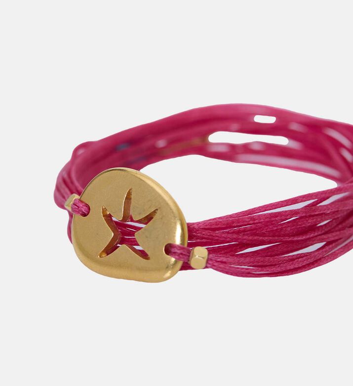 Burgundy Multiple Tour Sea Starfish Medal Wrap Bracelet