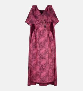 فستان بأكمام كاب بياقة بشكل في