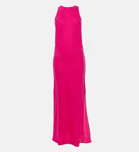 Godalia Side Slits Round Neck Dress, Fuchsia, M-l, Packshot View
