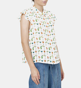Silk All-over Print Sleeveless Shirt Silk All-over Print Sleeveless Shirt