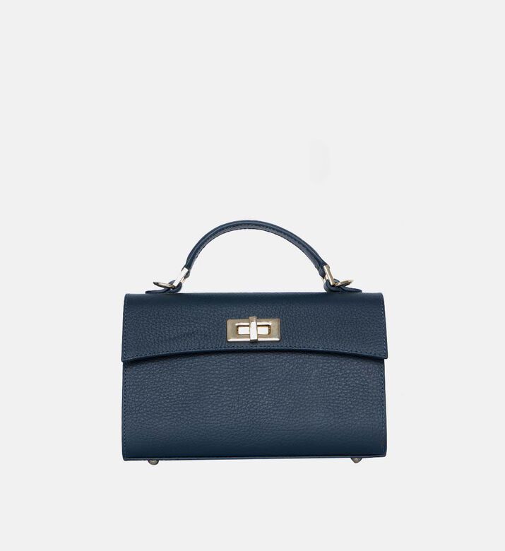 Maya.M The Curve Leather Handbag, Navy, Packshot View
