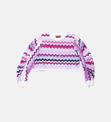 Cotton Zigzag Print Sweatshirt