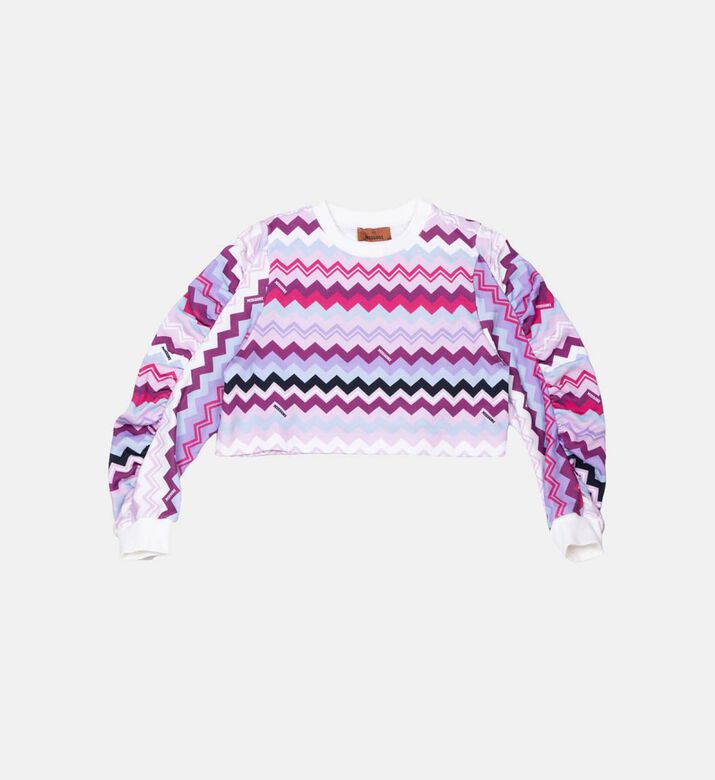 Cotton Zigzag Print Sweatshirt