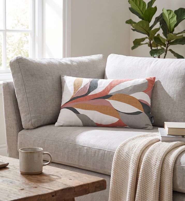Home Deco and More Osaka Cotton Slub Embroidered Filled And Vaccumed Cushion, Packshot View