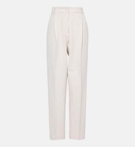 بنطلون مطوي عالي الخصر